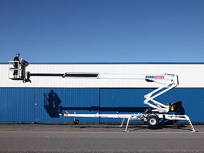 Anhänger Hebebühne DINO 180XT II - Seitenansicht Anhänger Hubsteiger DINO 210XT II in der Seitenansicht